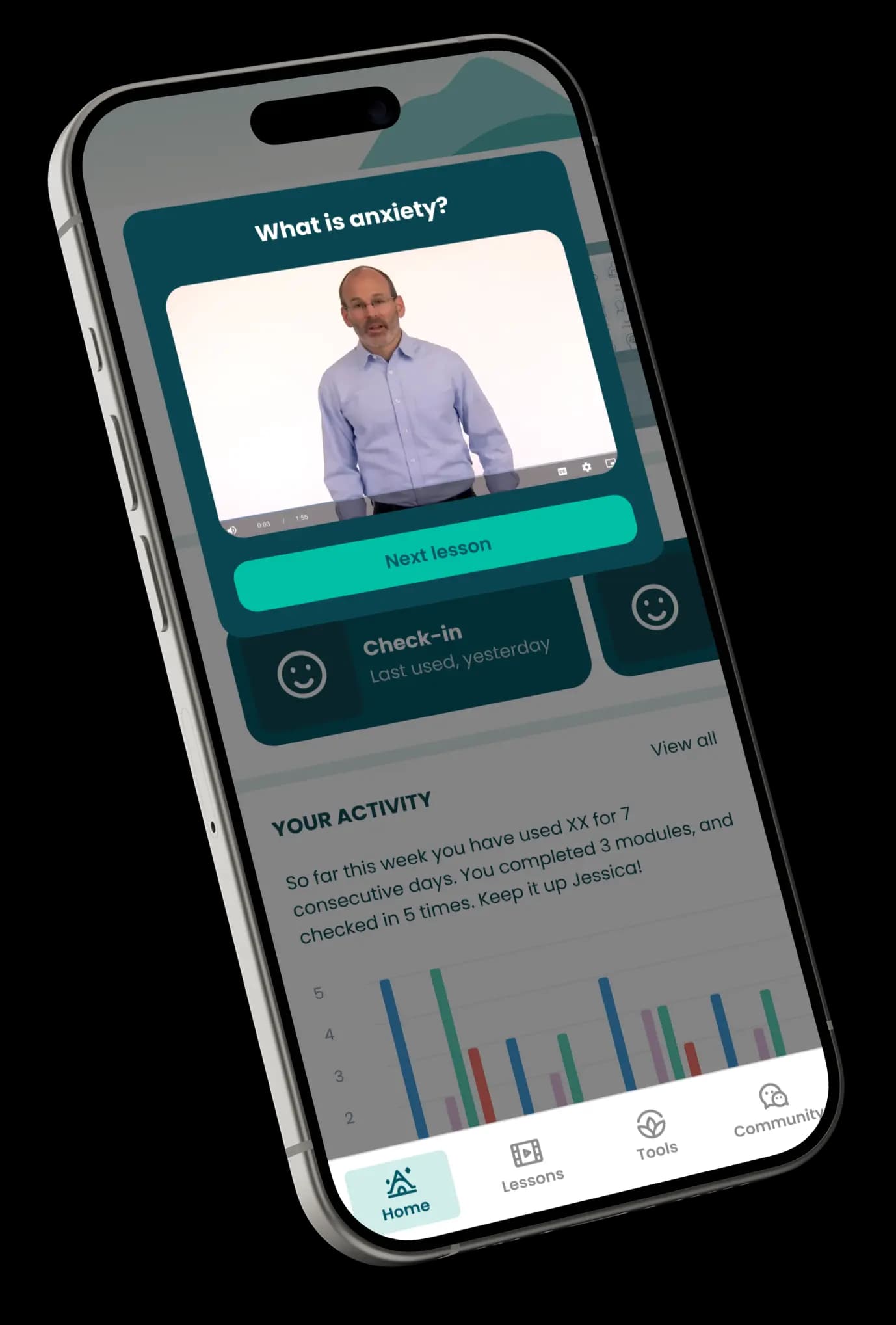 Daily practice in the app